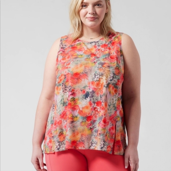 Athleta | Tops | Athleta X Plus Muscle Up Tank Purple Ikat Pattern